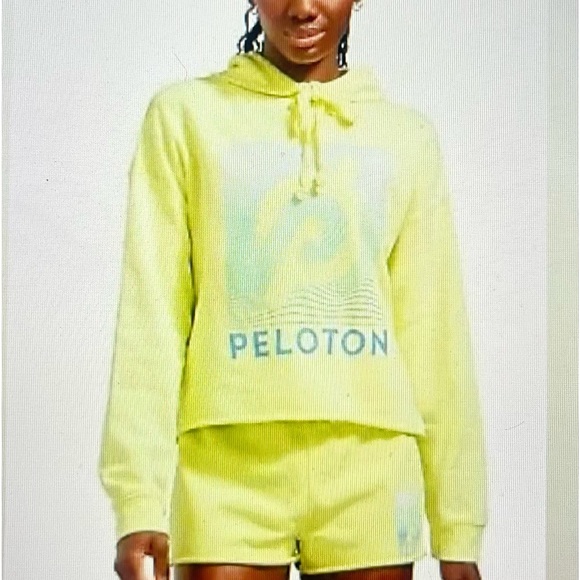 Peloton Tops - Peloton Yellow Raw Hem Hoodie